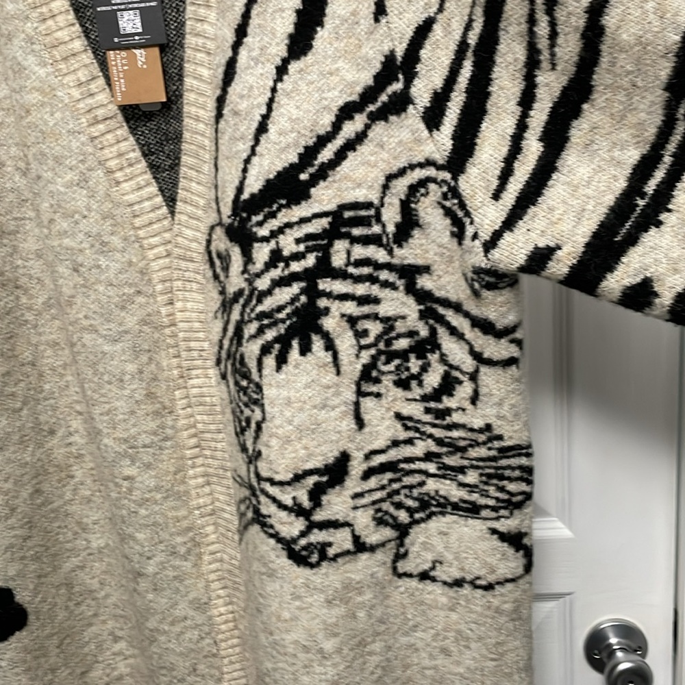 NWT Anthropologie Tiger Wrapped Around Sweater Size 3X